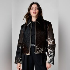 Nasty Gal Cow Hide Jacket
